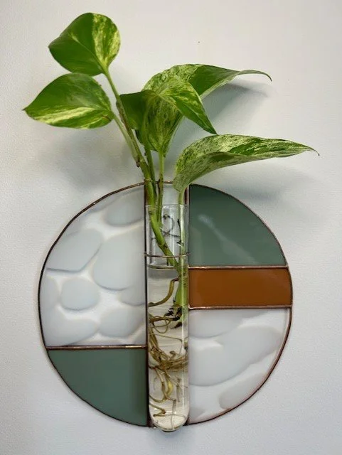 Stained Glass Flower Watering Art